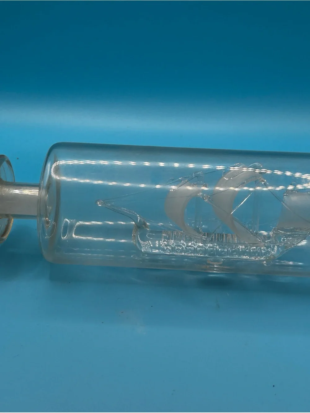 Hand-Blown Glass Ship in a Bottle - Clear